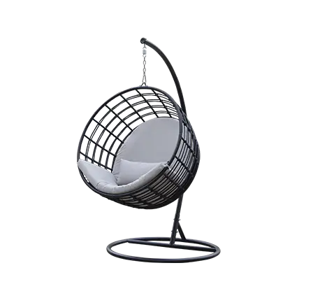 New Arrival Metal Hanging Swing Chair Outdoor Wicker Round Hanging Chair 