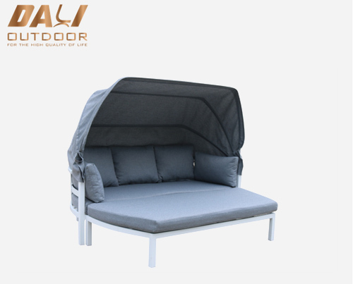 Best Selling Outdoor Furniture outdoor daybed with canopy,sunbed aluminum patio daybed with footstool