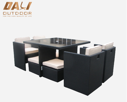 Hot 5pcs Polyrattan Cushion Rattan Furniture Chair and Table Garden Patio PE Wicker Rattan Outdoor Table Set Dinning Furniture 